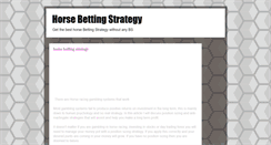 Desktop Screenshot of besthorsebettingstrategy.blogspot.com