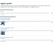 Tablet Screenshot of agapespeaks.blogspot.com