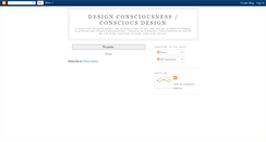 Desktop Screenshot of designconsciousnessconsciousdesign.blogspot.com