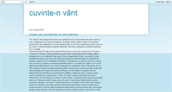 Desktop Screenshot of cuvinte-n-vant.blogspot.com