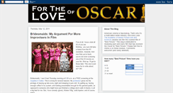 Desktop Screenshot of fortheloveofoscar.blogspot.com