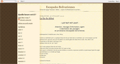 Desktop Screenshot of escapades-bolivariennes.blogspot.com