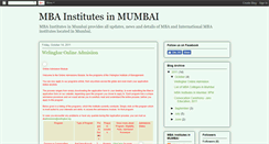 Desktop Screenshot of mbainstitutesinmumbai.blogspot.com