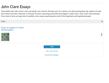 Tablet Screenshot of johnclareessays.blogspot.com