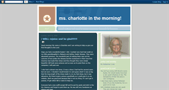 Desktop Screenshot of charlotteinthemorning.blogspot.com