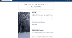 Desktop Screenshot of myonecentthoughts.blogspot.com