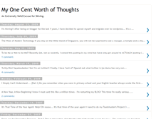Tablet Screenshot of myonecentthoughts.blogspot.com