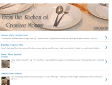 Tablet Screenshot of creativemomrecipes.blogspot.com