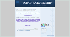 Desktop Screenshot of jobonacruiseship.blogspot.com