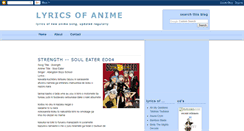 Desktop Screenshot of lyricsofanime.blogspot.com