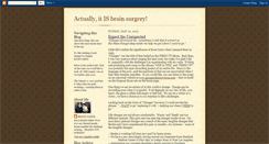 Desktop Screenshot of actuallyitisbrainsurgery.blogspot.com
