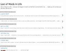 Tablet Screenshot of lostofwordsinlife.blogspot.com