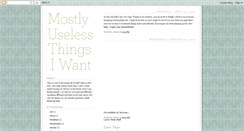 Desktop Screenshot of mostlyuselessthingsiwant.blogspot.com