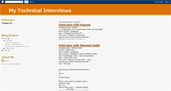 Desktop Screenshot of mytechnicalinterviews.blogspot.com