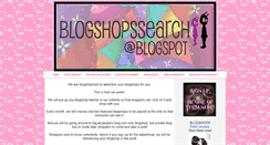 Desktop Screenshot of blogshopssearch.blogspot.com