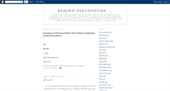 Desktop Screenshot of behind-pseudonyms.blogspot.com