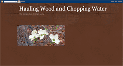 Desktop Screenshot of haulingwoodandchoppingwater.blogspot.com