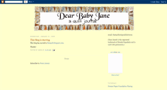 Desktop Screenshot of dearbabyjane.blogspot.com