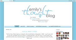 Desktop Screenshot of emilysthoughtblog.blogspot.com