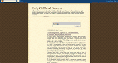 Desktop Screenshot of earlychildhoodconcerns.blogspot.com