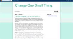 Desktop Screenshot of changeonesmallthing.blogspot.com