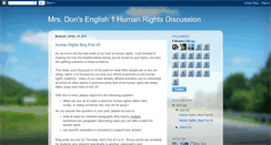 Desktop Screenshot of mrsdonsenglish1humanrightsdiscussion.blogspot.com