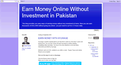 Desktop Screenshot of online-earn-money-in-pakistan.blogspot.com