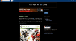 Desktop Screenshot of madden10cheats.blogspot.com