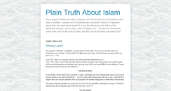 Desktop Screenshot of plaintruthaboutislam.blogspot.com