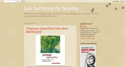 Desktop Screenshot of leslecturesdesophie.blogspot.com