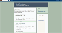 Desktop Screenshot of dont-forget-again.blogspot.com