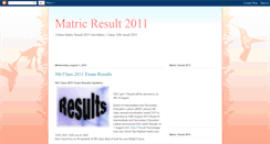 Desktop Screenshot of matricresult2011.blogspot.com