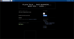 Desktop Screenshot of plaintalk-badmanners.blogspot.com