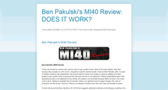 Desktop Screenshot of benpakulskimi40-review.blogspot.com