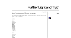 Desktop Screenshot of furtherlightandtruth.blogspot.com