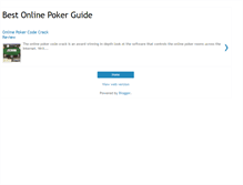 Tablet Screenshot of bestonlinepokerstrategy.blogspot.com
