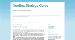 Desktop Screenshot of neobuxstrategyguide2011.blogspot.com