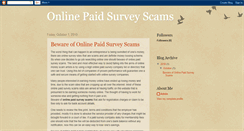 Desktop Screenshot of onlinepaidsurveyscams.blogspot.com