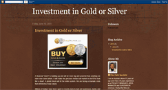 Desktop Screenshot of investmentingoldorsilver.blogspot.com