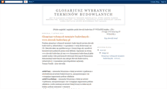 Desktop Screenshot of glosariuszwybranychterminwbudowlanych.blogspot.com