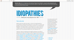 Desktop Screenshot of idiopathies.blogspot.com