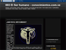 Tablet Screenshot of conocimientosyelserhumano.blogspot.com