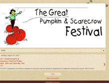 Tablet Screenshot of greatpumpkinscarecrowfestival.blogspot.com