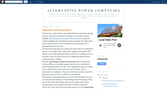 Desktop Screenshot of alternative-power-companies.blogspot.com