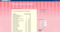 Desktop Screenshot of iloveyoucricket.blogspot.com