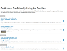 Tablet Screenshot of gogreen-ecofriendlylivingforfamilies.blogspot.com