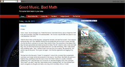 Desktop Screenshot of goodmusicbadmath.blogspot.com