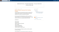 Desktop Screenshot of kristina-pihokker-coaching-program.blogspot.com