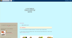 Desktop Screenshot of humblethoughtofmine.blogspot.com