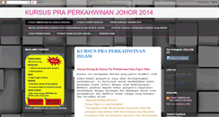 Desktop Screenshot of kursusperkahwinanjohor.blogspot.com